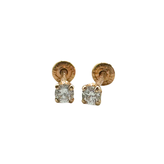 Aretes con Brillantes Oro Rosa 0.08ct