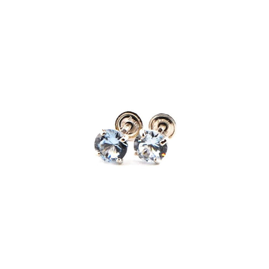 Aretes con Aguamarinas 14k 6mm 90pts
