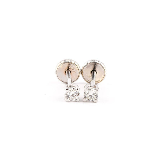 Aretes con Brillantes Oro Blanco 14k 0.13ct