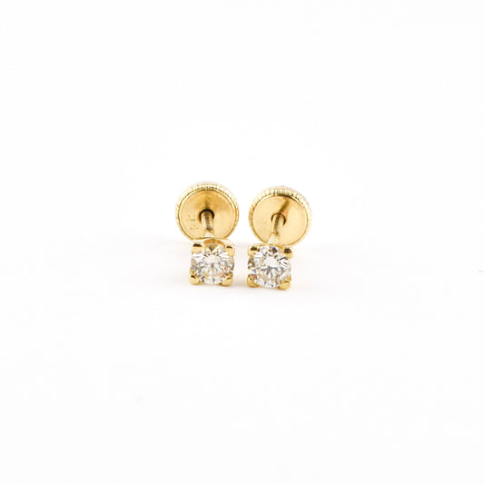 Broquel 14K Oro Amarillo Brillante 0.10ct 0.30g