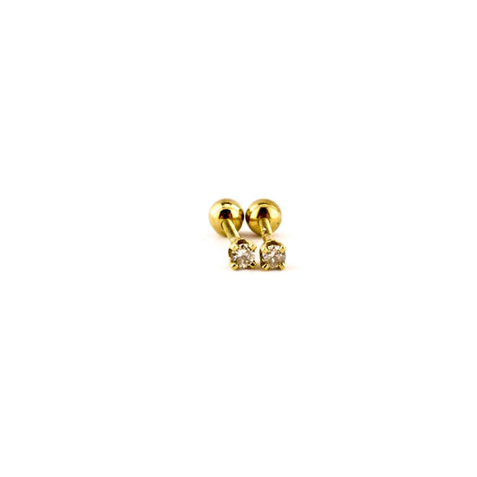 Broquel 18K Oro Amarillo Brillante Punta Q 0.06ct S13 H