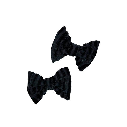 Mini Clips Black Velvet Stripes